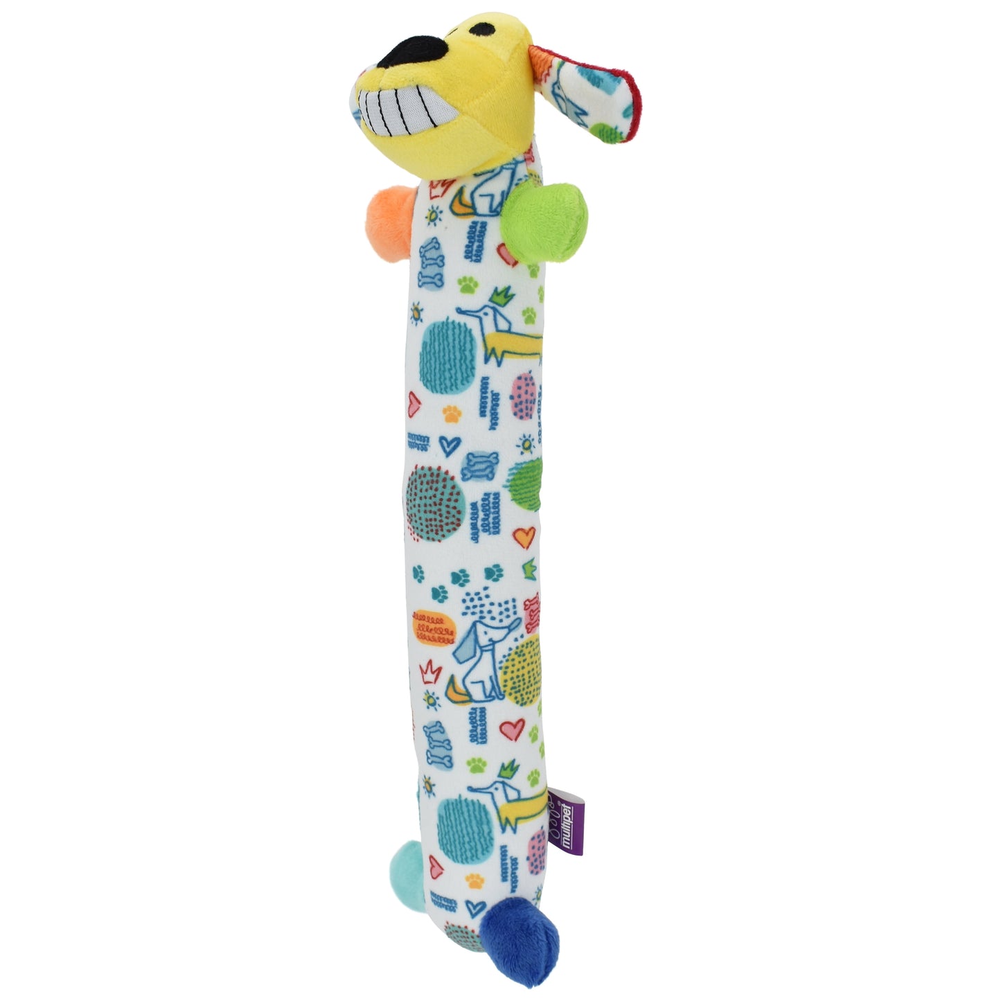 Plush Smiling Dog Toy, Medium Size, Squeaker